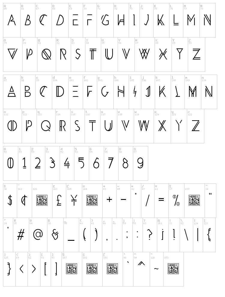 HBM Penultimate font map